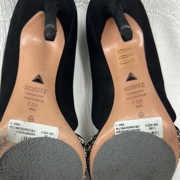 Schutz Black and White rhinestones in zebra print Women's Heels​ - Picture 5 of 9